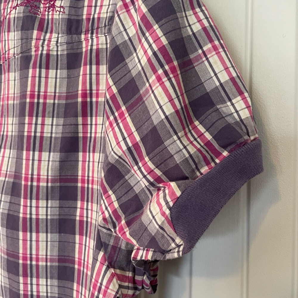 Burton Plaid Shirt with Pink and Purple Accents - Picture 7 of 11